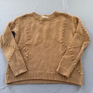 One Grey Day Bobble Knit Sweater Women's Small Camel Tan Wool Cotton Blend fall